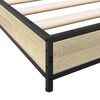 vidaXL Bed Frame Sonoma oak Engineered wood, Steel, Plywood Double