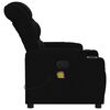 vidaXL Massage Recliner Chair Black Fabric Single Adjustable Armrests