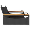 vidaXL Swing Bench Black PE Rattan, Powder-Coated Steel, Solid Acacia Wood