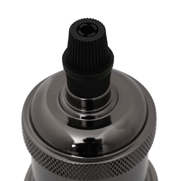 vidaXL Lamp Holder Glossy Black Aluminum Standard Durable Lamp Holder