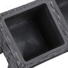 vidaXL Garden Raised Bed with Legs and 5 Pots 46.4"x9.8"x19.7" Poly Rattan Black