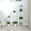 vidaXL Plant Stand White Metal Medium Durable Flower Stand