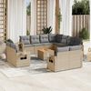 vidaXL Garden Sofa Set Beige and Light Grey