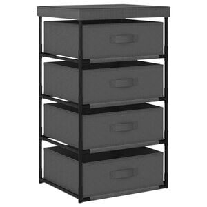 vidaXL Storage Rack Steel Grey Steel, Fabric (100% Polyester) Medium