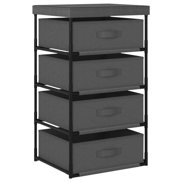 vidaXL Storage Rack Steel Grey Steel, Fabric (100% Polyester) Medium