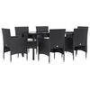 vidaXL Garden Dining Set Black, Cream White