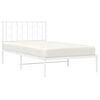 vidaXL Bed Frame White Steel Single Bed Frame Rectangular