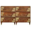 vidaXL Sideboard with Shelf 2 pcs Honey brown 23.62 x 12.99 x 29.53 in
