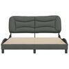 vidaXL Bed Frame Dark Grey Polyester Queen Decorative Inlays Bed Frame