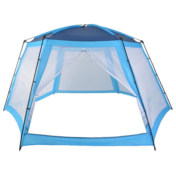 vidaXL Pool Tent Blue Polyester fabric with PA coating Large Collapsible