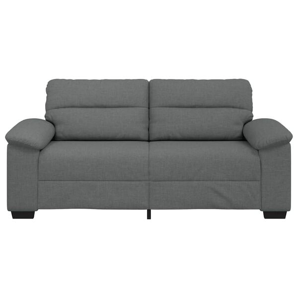 vidaXL 2-seater Sofa Dark Grey Polyester, Metal, Plywood, Solid Wood