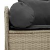 vidaXL Patio Sofa with Cushions 3-Seater Light Grey Poly Rattan