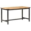 vidaXL Dining Table Rough Mango Wood and Black