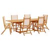 vidaXL 7 Piece Patio Dining Set Solid Wood Acacia and Textilene