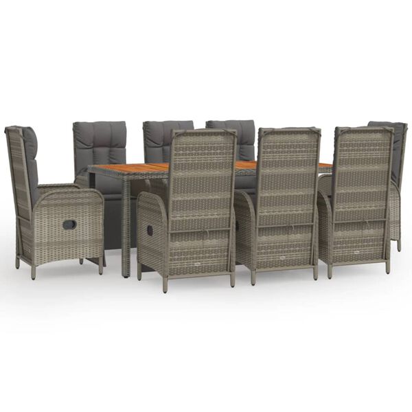 vidaXL Garden Dining Set Gray