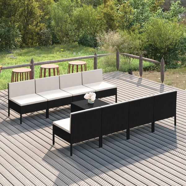 vidaXL Garden Lounge Set Black