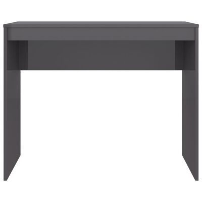 vidaXL Desk High Gloss Gray 35.4"x15.7"x28.3" Chipboard