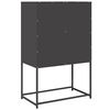 vidaXL Highboard Black Cold-rolled Steel Tall Highboard Rectangular
