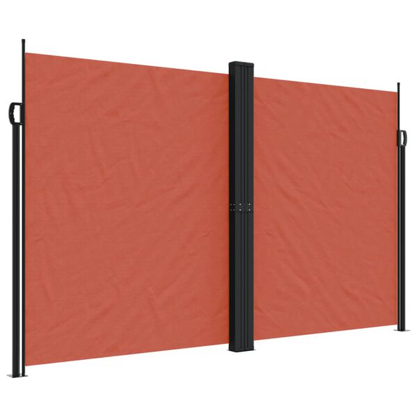 vidaXL Retractable Side Awning Terracotta 100% polyester with PU coating