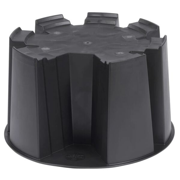 Nature Rain Barrel Black Plastic Standard Water Butt Stand Round