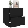 vidaXL Bedside Cabinet Black Engineered wood Medium Modern
