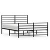 vidaXL Bed Frame Black Powder-Coated Steel Double Bed Frame