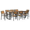vidaXL Garden Dining Set 9 pcs Black and brown