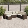 vidaXL Garden Sofa Set Brown, Cream White