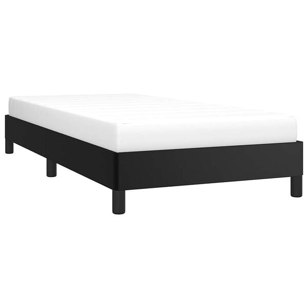 vidaXL Bed Frame Black Faux leather, plywood, engineered wood Twin
