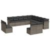 vidaXL Garden Sofa Set Grey PE rattan 12 Piece Set Modular