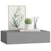vidaXL Drawer Shelf Grey MDF, metal Compact Floating Shelf Rectangular