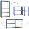 vidaXL 5-Layer Shelves 2 pcs Blue Steel&Engineered Wood