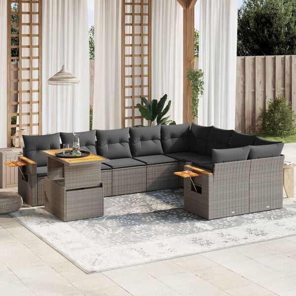 vidaXL Garden Sofa Set Grey