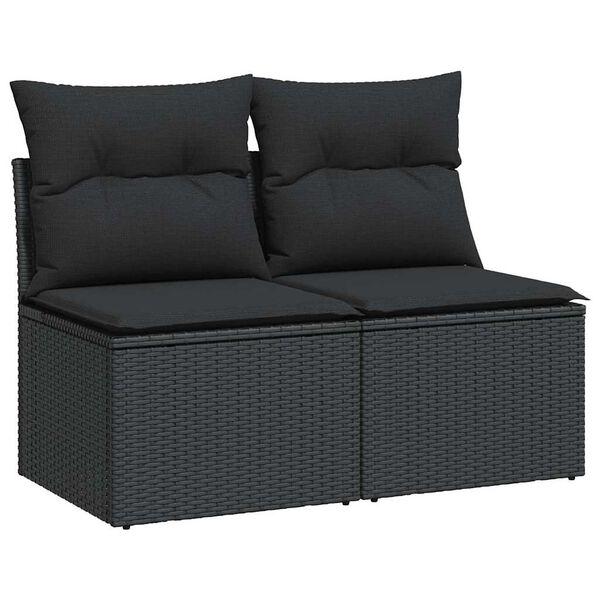 vidaXL Garden Sofa Set Black