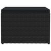 vidaXL Garden Footstool with Cushion Black Poly Rattan