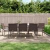 vidaXL Garden Dining Set Brown, Black, Cream White