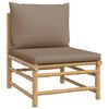 vidaXL Garden Lounge Set Taupe, Natural Bamboo