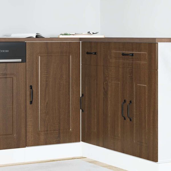 vidaXL Kitchen Base Cabinet Brown Oak Engineered Wood Adjustable Feet