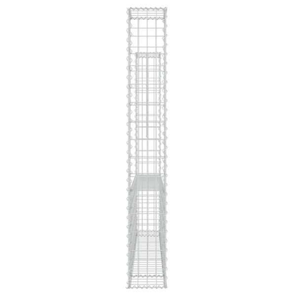 vidaXL U-shape Gabion Basket with 2 Posts Iron 55.1"x7.9"x59.1"