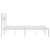 vidaXL Metal Bed Frame White Powder-coated steel Double Bed Bed Frame