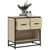 vidaXL Bedside Cabinet Sonoma oak Engineered wood, Metal Medium