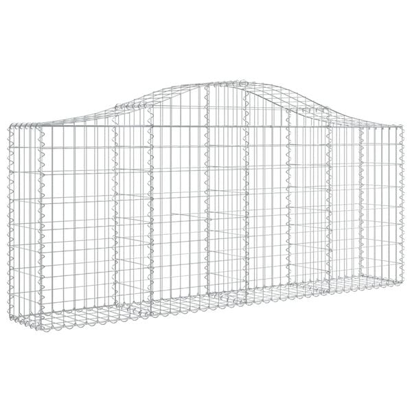 vidaXL Gabion Basket Set of 2 Silver Galvanized Iron