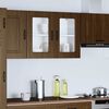 vidaXL Kitchen Wall Cabinet Brown oak Engineered wood, glass
