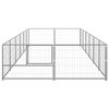 vidaXL Dog Kennel Silver Steel Extra Large Dog Kennel Rectangular