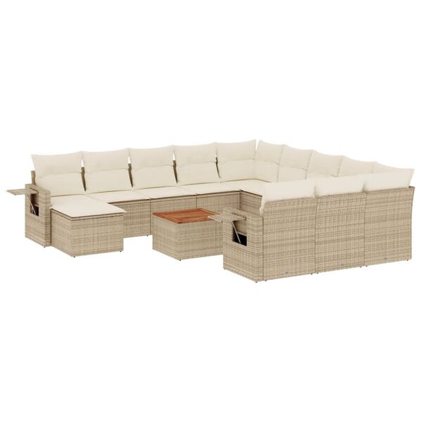 vidaXL Garden Sofa Set Beige, Cream White