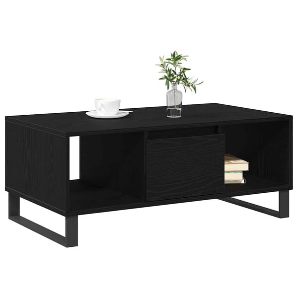 vidaXL Coffee Table Black Oak 90 x 50 x 36.5 cm Engineered Wood