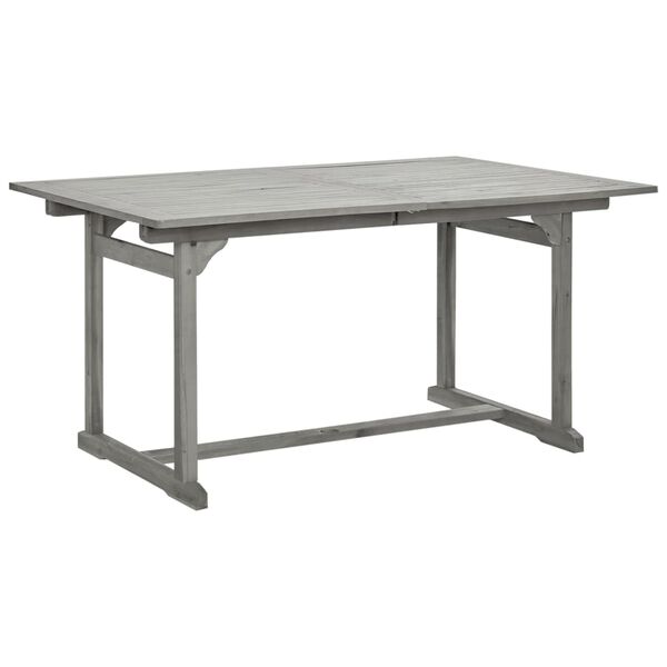 vidaXL Garden Table Grey Solid Acacia wood Medium Extendable