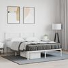 vidaXL Bed Frame White Powder-Coated Steel Double Durable Bed Frame
