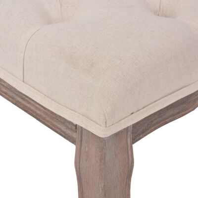 vidaXL Bench Fabric Solid Wood 43.3"x15"x18.9" Cream White