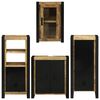 vidaXL Bathroom Furniture Set with Door 4 pcs Brown Solid Mango Wood